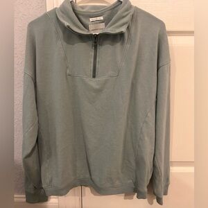 American Eagle sage green super soft cozy quarter zip pullover sweater medium